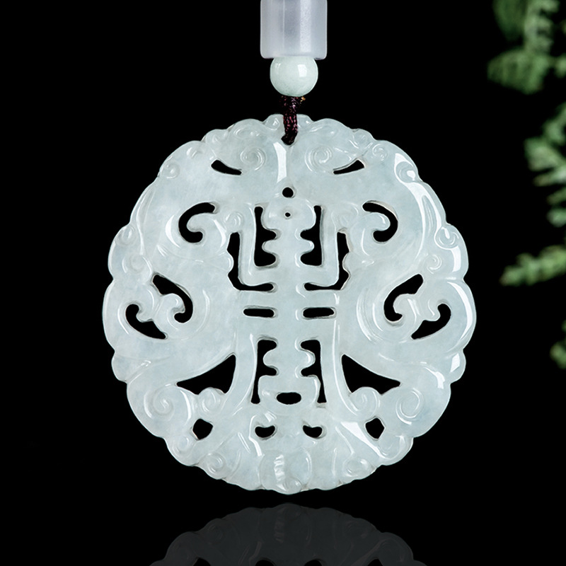 Women Accessories Jewelry - Burmesische Jadeit-Drachen-Anhänger-Halskette, Vintage-Geschenke für Frauen, echter