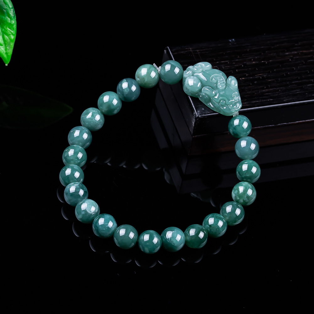 Women Accessories Jewelry - Natürliches burmesisches Jadeit-Pixiu-Armband, Vintage-Talismane, Charm-Geschenke für