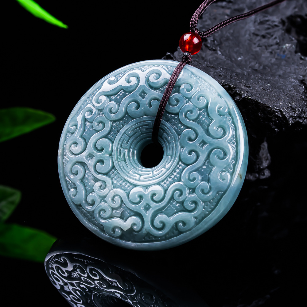 Women Accessories Jewelry - Natürliche burmesische Jadeit-Blumen-Anhänger-Halskette, Vintage-Designer-Schmuck, luxuriöse Accessoires,