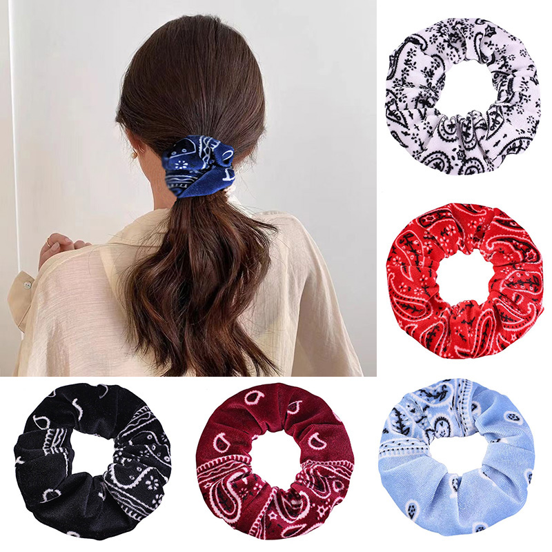 Hair Tie Velvet - 3 Stück/4 Stück/7 Stück elastisches Paisley-Stirnband