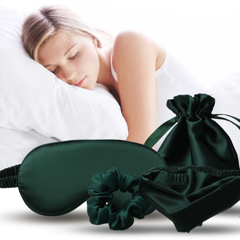 Scrunchie Satin Set - 4 Stück Seide Augen maske Haarband
