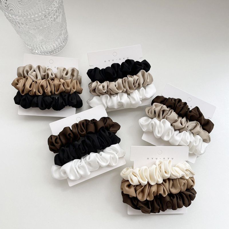 Scrunchie Satin Set - 3 Teile/satz Satin Haarband Set Vintage